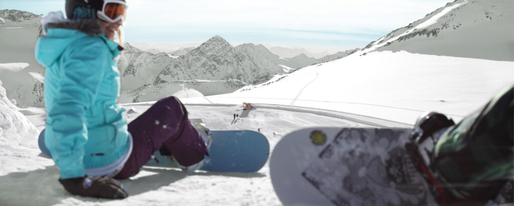 Snowboarden im Funpark Stubaital